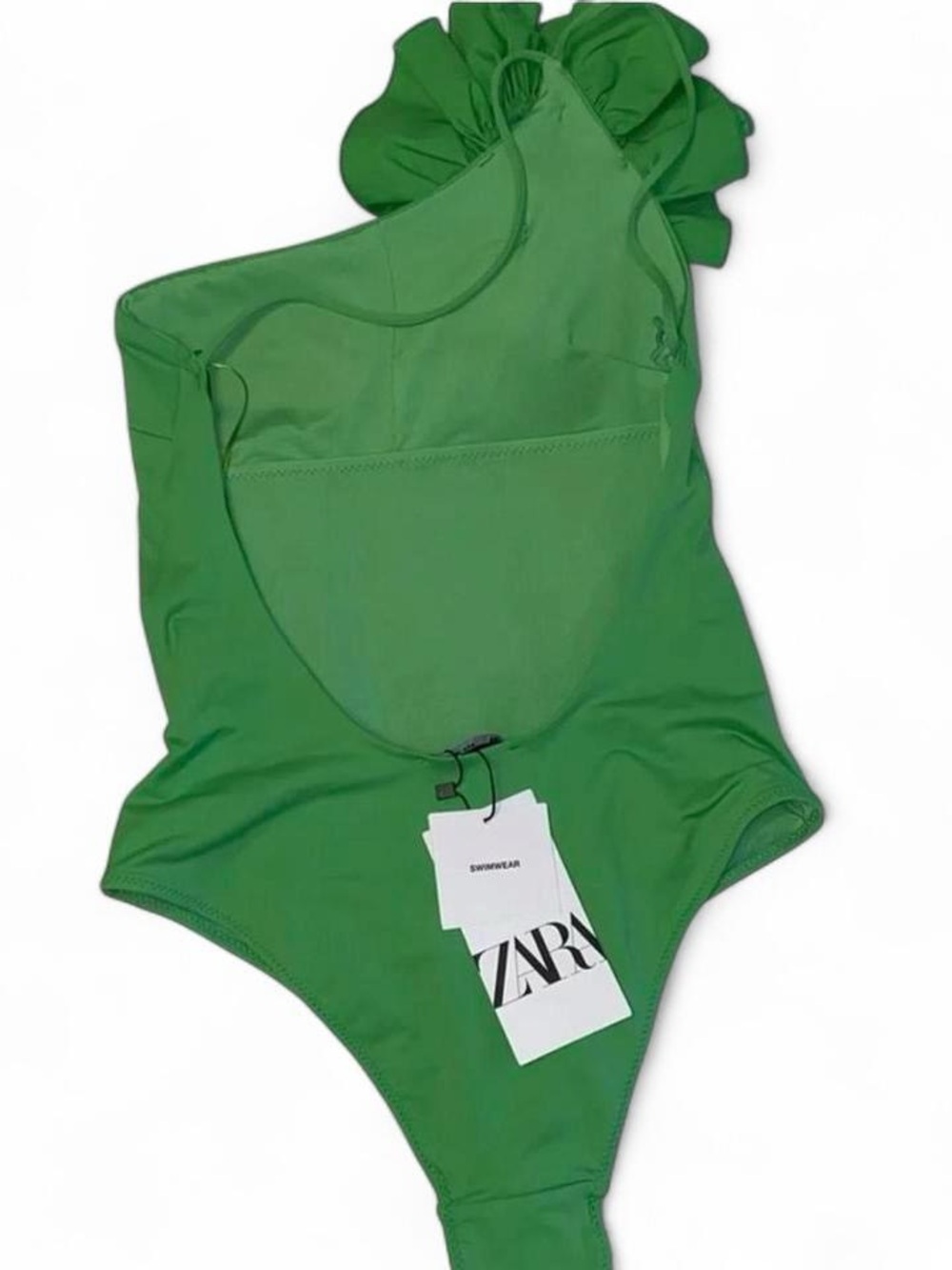 NWT Zara Green Flower Detail Bathing Suit - Picture 4 of 6